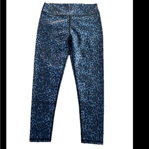 Zyia Stone Leopard Scrunchy Light n Luxe Leggings Blue Highrise Size 14/16